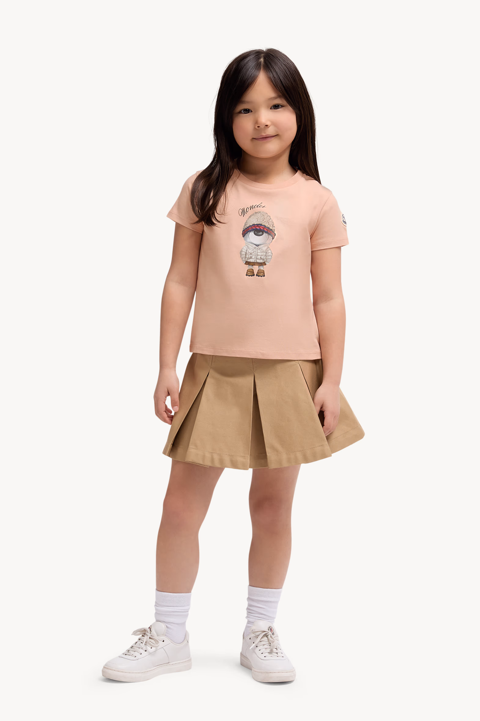 Camiseta de algodón con motivo de osito de peluche Niña Rosado claro Moncler 2